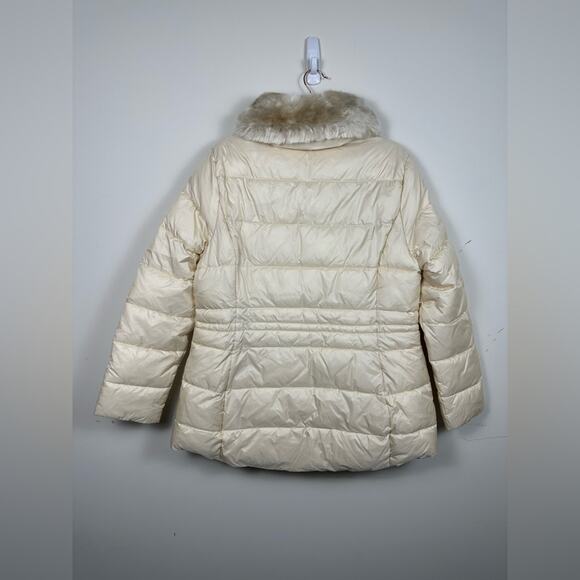 NWT Barbour Jacket Coat Fortmartine Quilt Fur Cream Size 14 - Picture 6 of 10